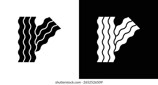 Bacon icon symbol collection. Flat vector stock illustration.