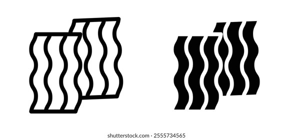 Bacon icon symbol collection on white background.