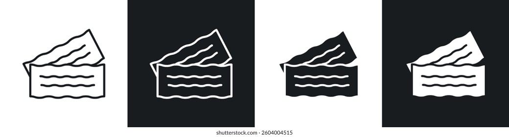 Bacon icon symbol collection on white background.
