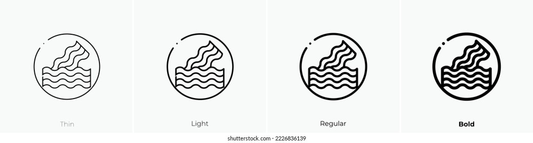 bacon icon. Thin, Light Regular And Bold style design isolated on white background