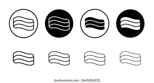Bacon icon Thin line illustration set vector
