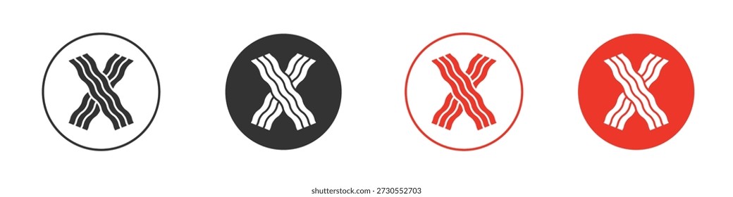 Ícone de bacon para ui ou ux isolado em branco para aplicativo móvel, editável