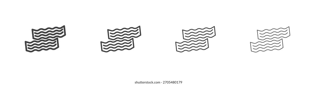 Bacon icon vector collection, illustration logo template in trendy thin line editable strokes style.