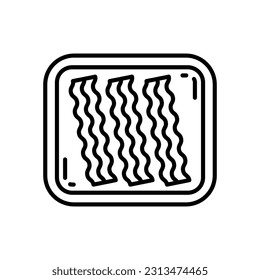 Bacon icon in vector. Illustration