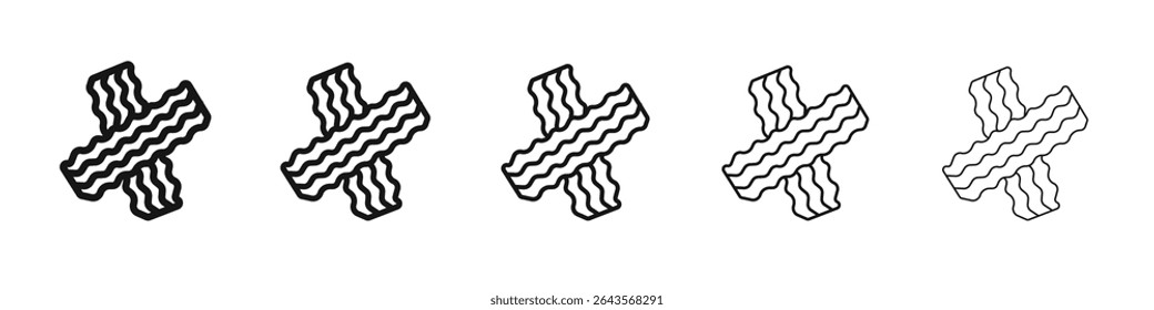Bacon icon vector outline set illustration sign