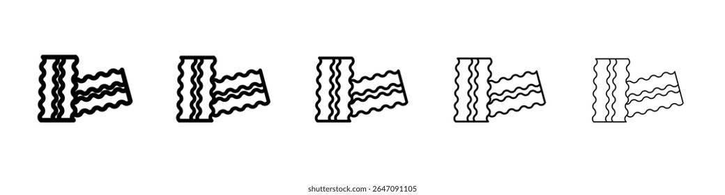Bacon icon vector outline symbol or illustration