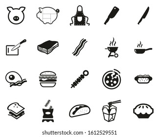 Bacon Icons Black & White Set Big