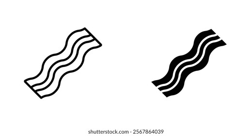 Bacon icons collection in Filled flat and thin line style.
