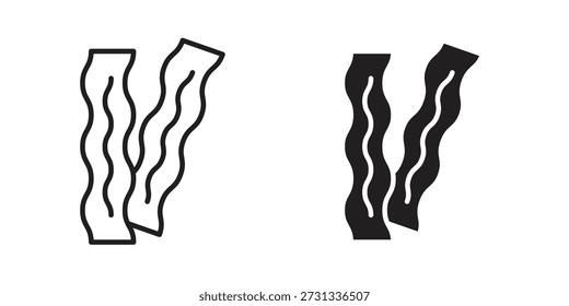 Coleção de ícones Bacon. Ícones finos lineares e planos pretos