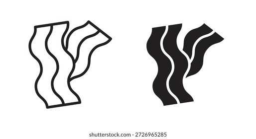 Bacon icons in filled, thin line, outline and strokes