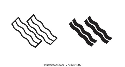 Ícones de bacon no fundo branco. Sinal de vetor de linha, símbolo para web e celular