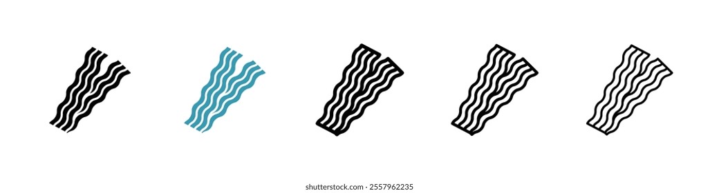 Bacon icons pack in black and blue.