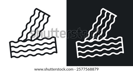 Bacon icons in thin black and white stroke liner style