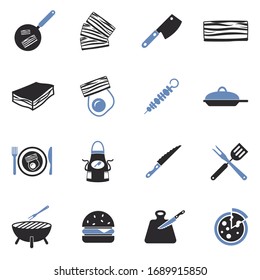 Bacon-Symbole. Zwei Tone Flat Design. Vektorillustration Illustration.