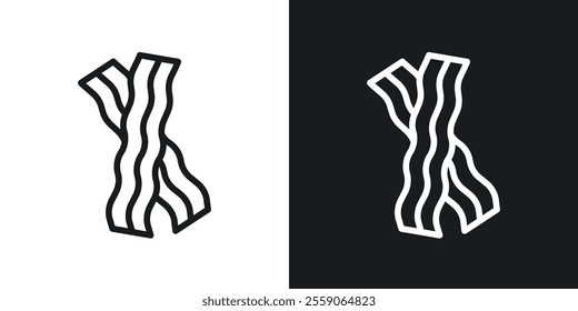 Bacon icons. vector set in black colors