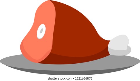 Bacon, illustration, vector on white background.