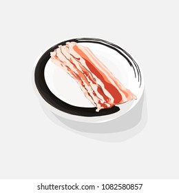 Bacon isolated on white background