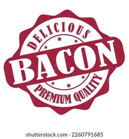 Bacon-Etikett oder -Stempel auf weißem Hintergrund, Vektorgrafik