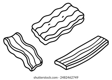 Bacon line art capturing minimalist culinary elegance design