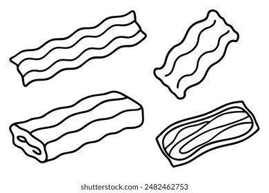 Bacon Line Art zeigt zarte Fleischillustrationen