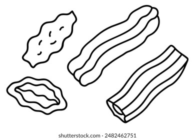 Bacon line art showing timeless culinary charm illustration