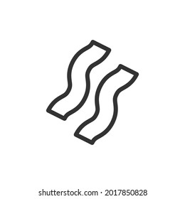Bacon line icon, sign or symbol. Premium pictogram in trendy outline style. Bacon pixel perfect vector icon isolated on a white background. 