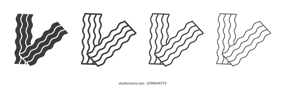 Bacon line icon vector illustration set.