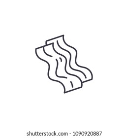 Bacon linear icon concept. Bacon line vector sign, symbol, illustration.