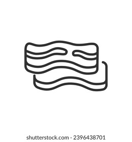 Bacon, lineares Symbol. Linie mit bearbeitbarem Hub