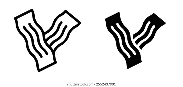 Bacon liner icon vector set.