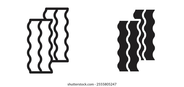 Bacon liner icon vector set.