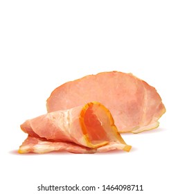 Bacon low poly. Fresh, nutritious, tasty bacon. Vector illustration. Bacon in triangulation technique.