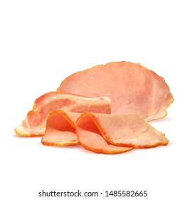Bacon low poly. Fresh, nutritious, tasty bacon. Vector illustration. Bacon in triangulation technique.