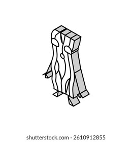 bacon meat character isometric icon vector. bacon meat character sign. isolated symbol illustration