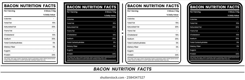 bacon nutrition facts, bacon calories, bacon nutrition label, bacon nutrition information and nutrition facts