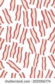 Bacon on a white background.Eps 10 vector. 