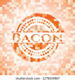 Bacon orange mosaic emblem