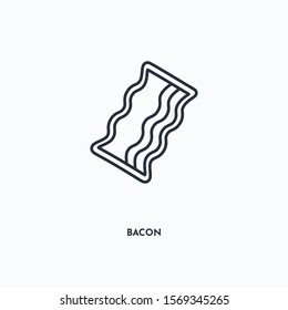 Bacon outline icon. Simple linear element illustration. Isolated line Bacon icon on white background. Thin stroke sign can be used for web, mobile and UI.
