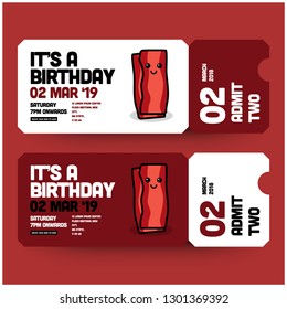Bacon Party Invitation Design with When and Where Details