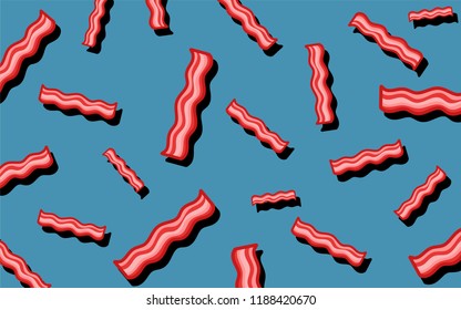 Bacon Pattern Food Wallpaper Illustration