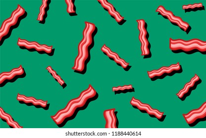 Bacon Pattern Food Wallpaper Illustration