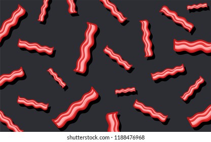 Bacon Pattern Food Wallpaper Illustration