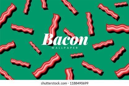 Bacon Pattern Food Wallpaper Illustration