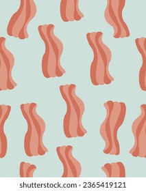 Bacon pattern on a blue background.