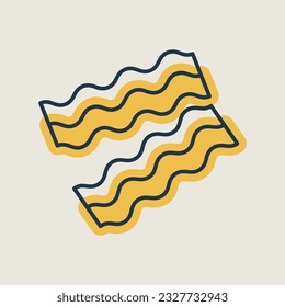 Bacon pieces isolated vector icon. Farm animal sign. Graph symbol for your web site design, logo, app, UI