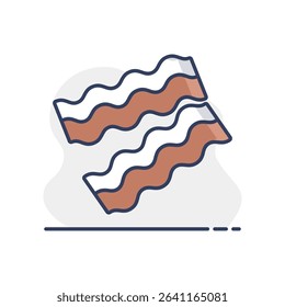 Bacon pieces isolated vector icon. Farm animal sign. Graph symbol for your web site design, logo, app, UI