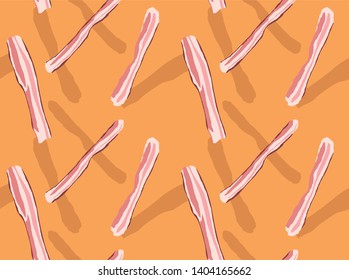 Bacon Pieces Seamless Background Wallpaper