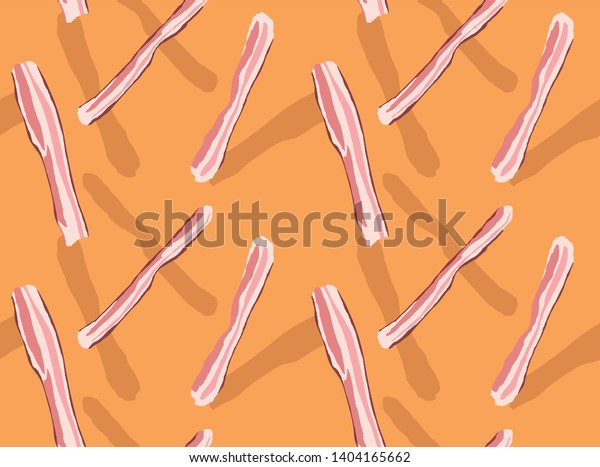 Bacon Pieces Seamless Background Wallpaper Stock Vector Royalty