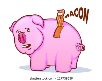 Bacon Pig Cartoon