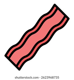 Bacon pork icon. Outline bacon pork vector icon color flat isolated
